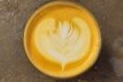 ... with another elaborate latte art pattern...