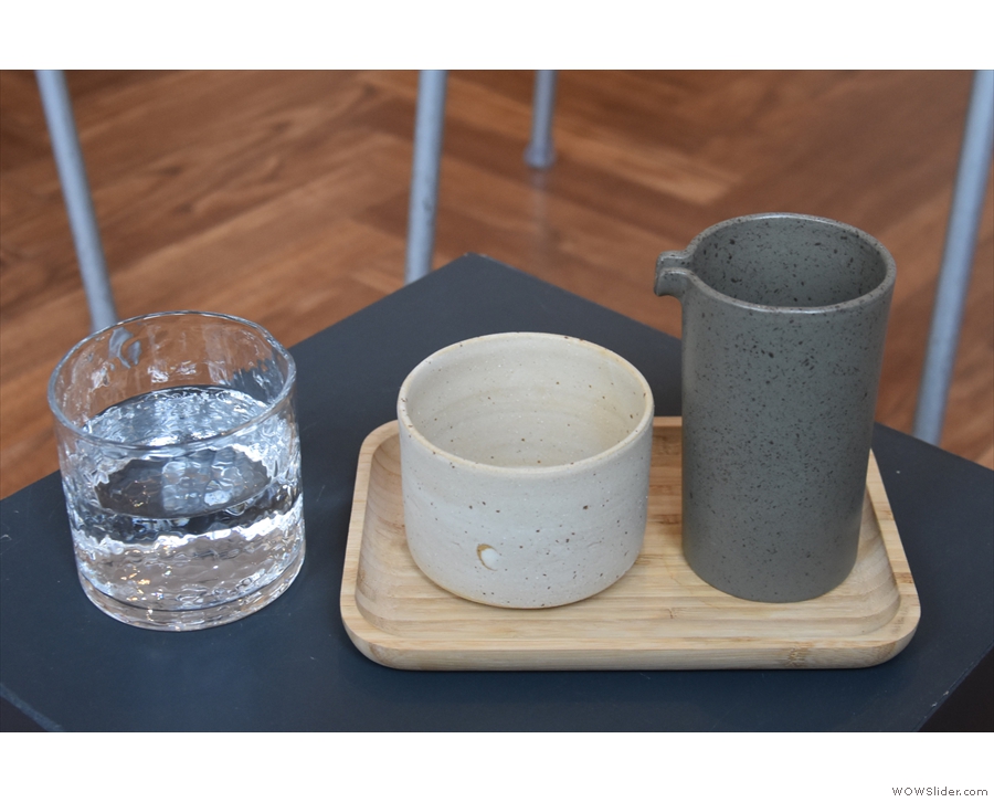 I also tried all three pour-over options, again beautifully presented in a ceramic server...