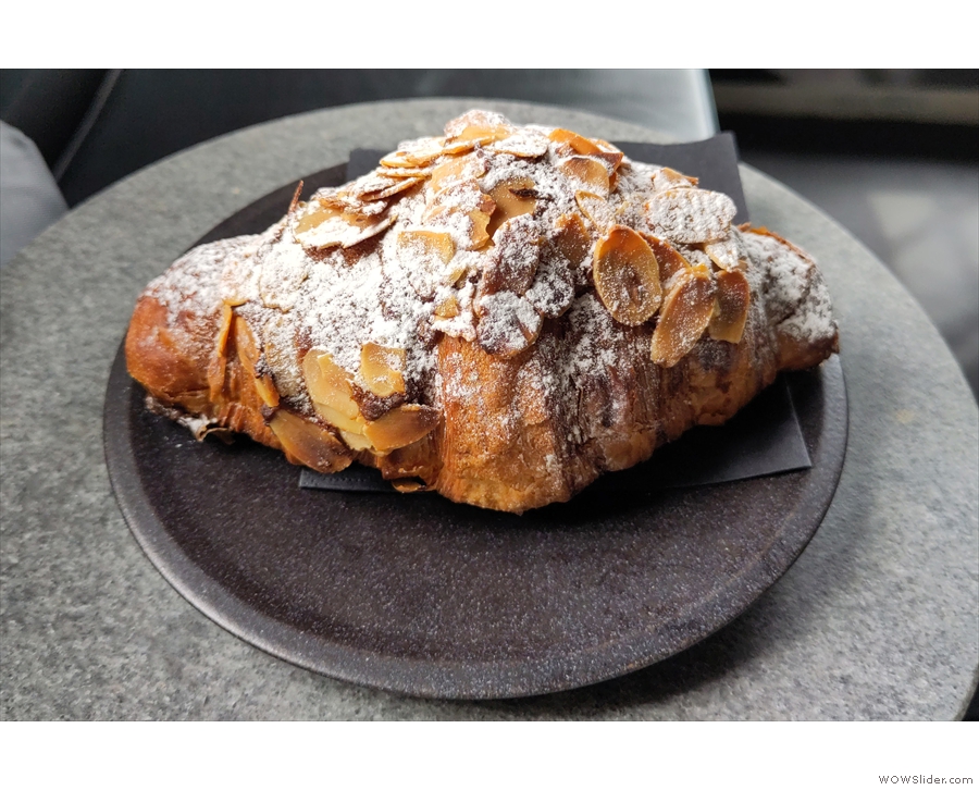 ... with a rather lovely almond croissant.