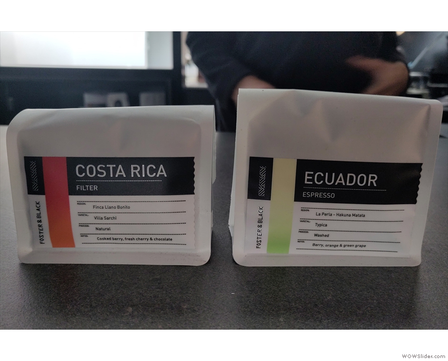 Meanwhile, here are two of the single-origins on offer. Amanda had the Costa Rica as a...