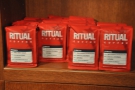 Some of the coffee roasted by Ritual, from San Francisco.
