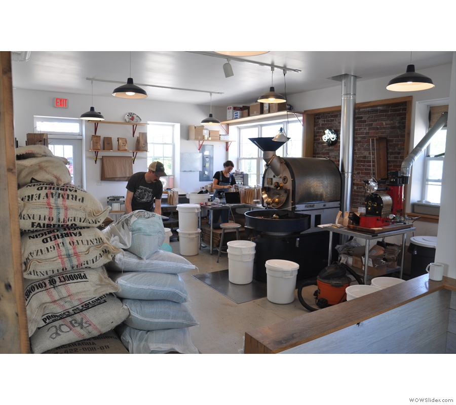 Stepping inside, this was the view that greeted you in 2015: it's the roastery!