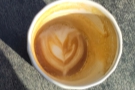 Not a great photo, but I was impressed that the latte art lasted to the bottom of the cup.