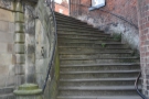 An alternative approach is up these steps from the river walk, with The Condor at the top.