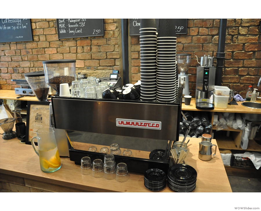 The La Marzocco espresso machine in more detail.