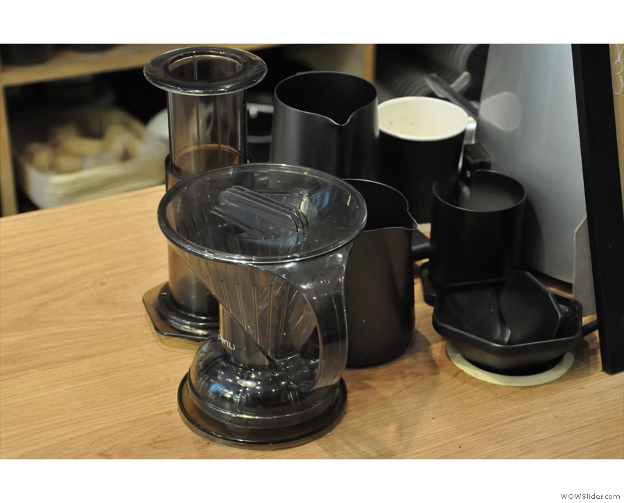 The filter options: Aeropress and Clever Dripper