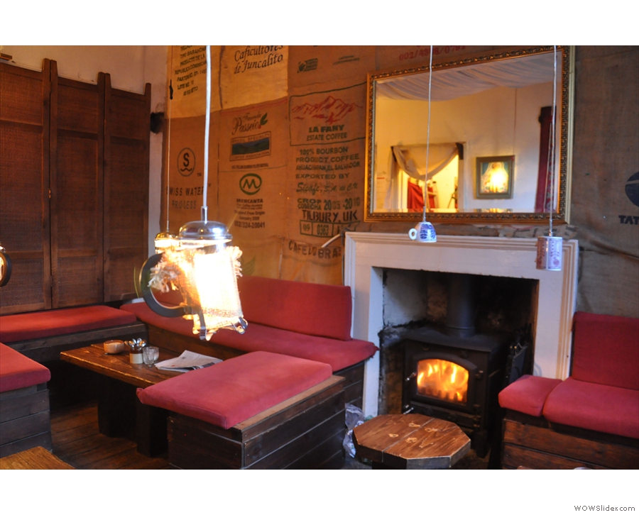 The roaring wood-burning stove makes it very cosy.