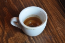 All gone, but the crema still coats the sides of the cup, always a good sign...