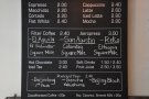 The coffee menu has changed, although what's on offer is still the same.