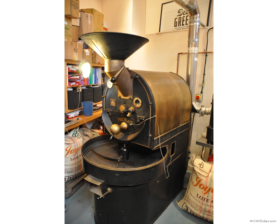... OK, this is what I'm looking for, the 12kg Probat. The little 'un was the sample roaster!