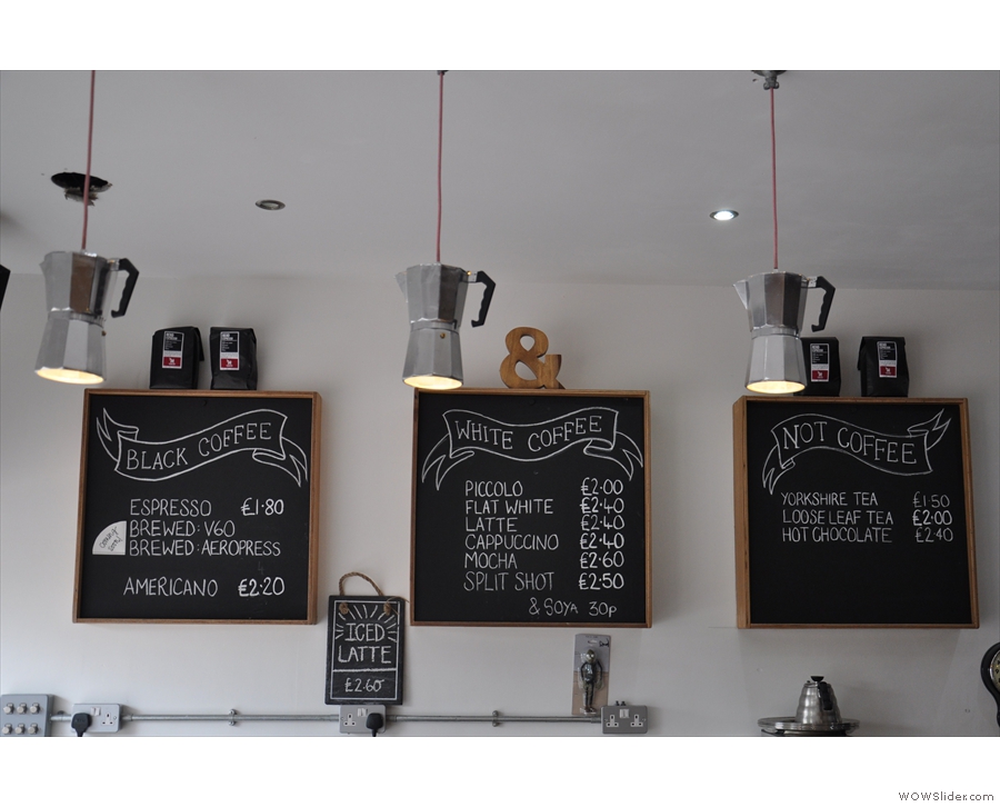 Talking of coffee, I liked the menu boards.