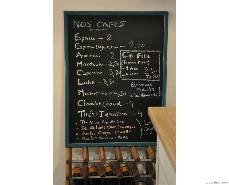 So, down to business... Let's take a look at the coffee menu.