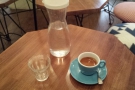My coffee came with a carafe of water as standard.