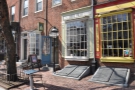 Bodhi Coffee's narrow storefront on Headhouse Square...