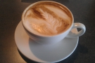 My latte. Nice latte art.