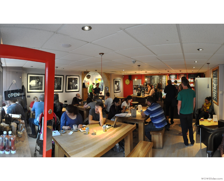 A panoramic view of Hot Numbers from the front door. It was really busy!