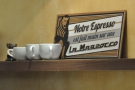 How true (for the non-French speakers: 'Our espresso is made on a La Marzocco').