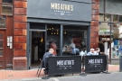 Mrs Atha's, with its outside seating area on the pedestrianised Central Road in Leeds.