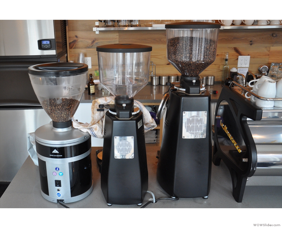 There are three grinders: decaf, guest & house (or is that mummy, daddy & baby grinder?)