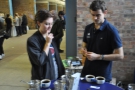 Here fellow-blogger, Kate, and old friend Henry, now with DR Wakefield, talk cupping.