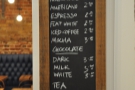 The hot drinks menu.