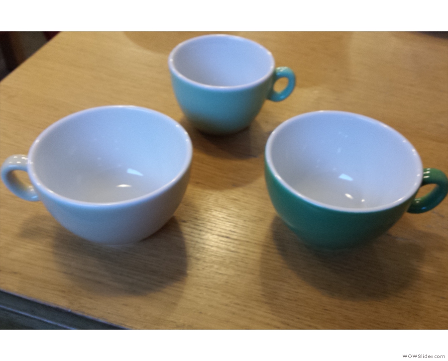 Steve knows my weaknesses too well, so he showed me the latest colours for the cups!