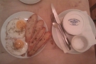 And dinner: fried eggs and sour dough toast.