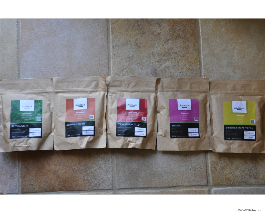In fact, I left with a bag of each of the single origins, the espresso blend & the decaf!
