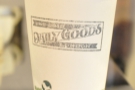 A fine Daily Goods' takeaway coffee cup in its original location on London's Golden Square.