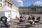The courtyard seating in Somerset House, home of Fernandez and Wells.