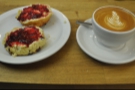 Scone and flat white together. What a perfect combination!