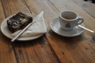 My espresso and a chocolate tiffin (no longer hiding in the fridge).
