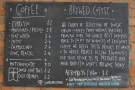 The coffee menu.