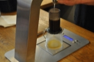 This ensures that the water is spread around the Aeropress.