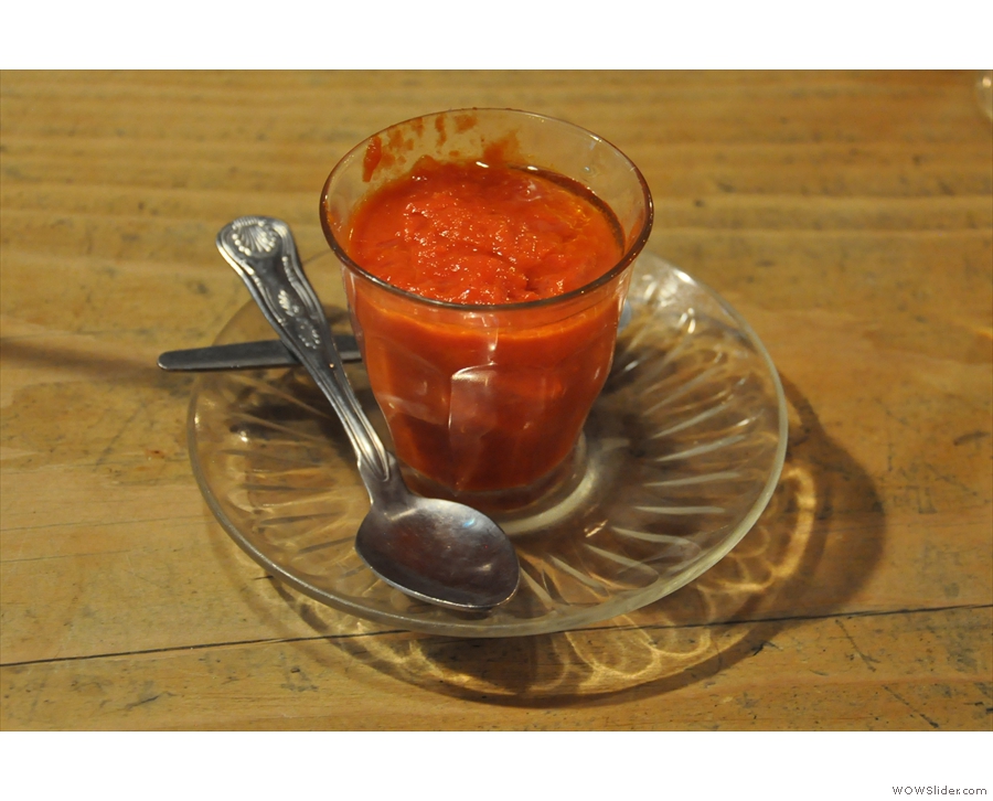 So, to the food. This is the tomato fondue I had. It was surprisingly good!