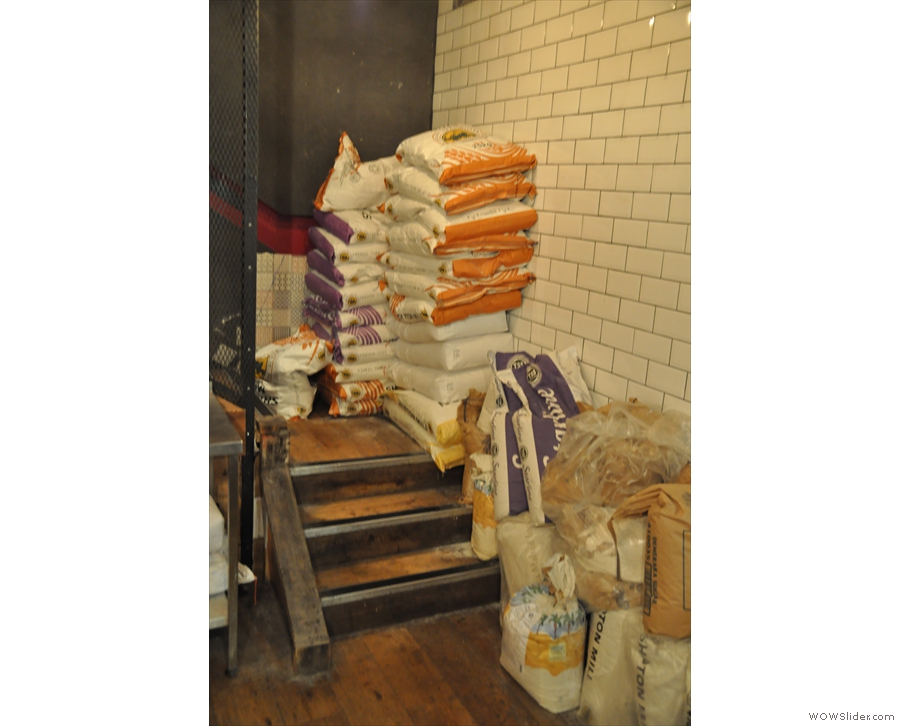 The stairs are also still being used to store the flour.