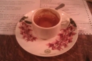 My espresso. Although mismatching, my cup and saucer went well together.
