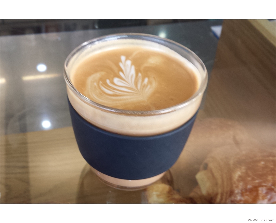 And here's the coffee itself in a flat white. Very tasty too. 