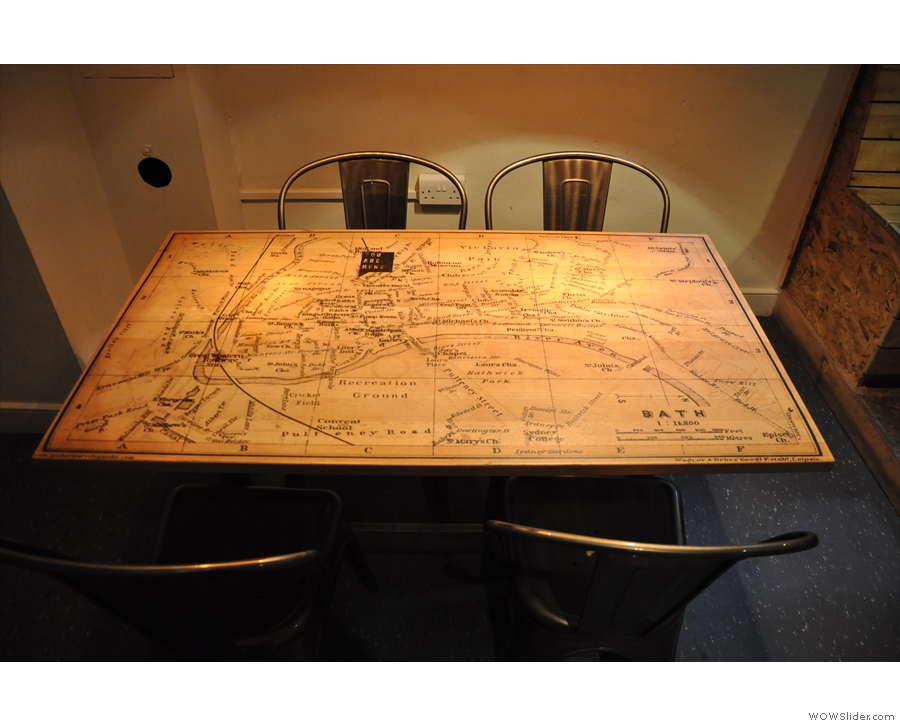 I was particularly taken with this table with it's old map of Bath.