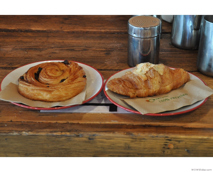 Here are two pastries plated up and ready to go.
