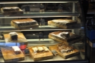 A somewhat depleted cake cabinet (well, it was closing time).