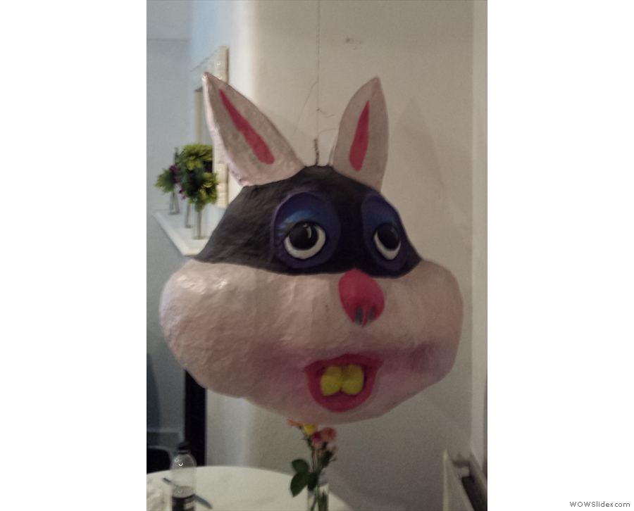 ... and a papier mache rabbit's head. Why doesn't Beany Green have one of these?