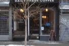 On a snowy Havemeyer Street in Brooklyn, you'll find Daily Press Coffee's second outlet.