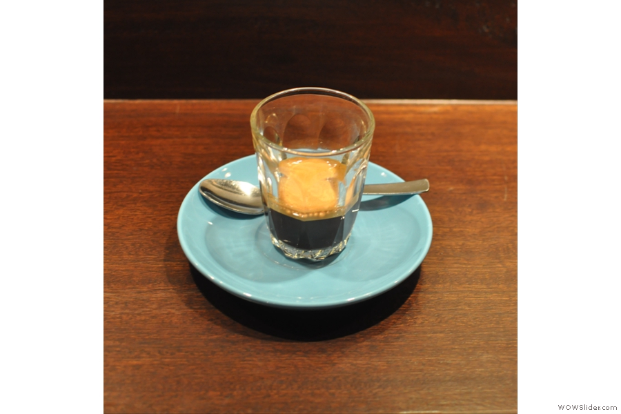 So, down to business, with a Square Mile espresso in a glass.