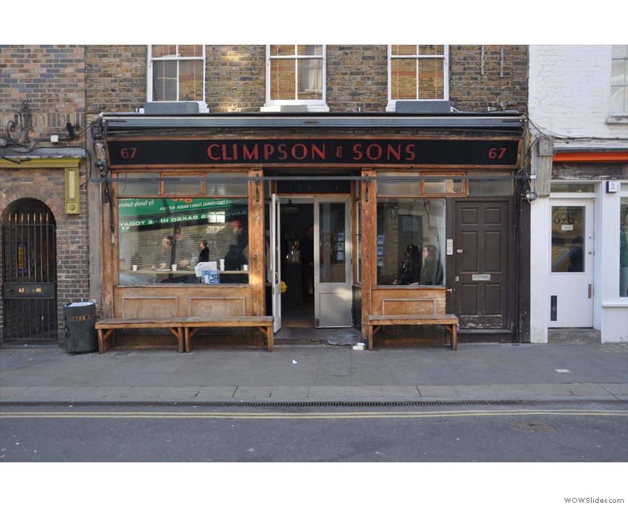 Climpson and Sons Café at the London Fields end of Broadway Market.