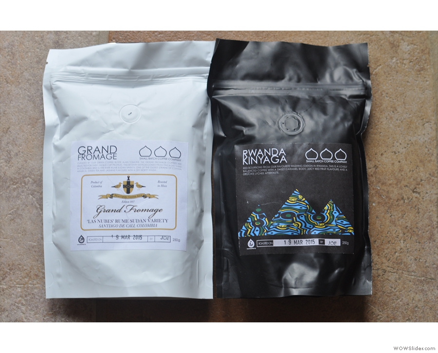 I also got to take these two beauties away with me. I'll be trying the Rwanda this afternoon.