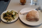 I've also sampled quite a bit of the food menu: here, salad and a roll...