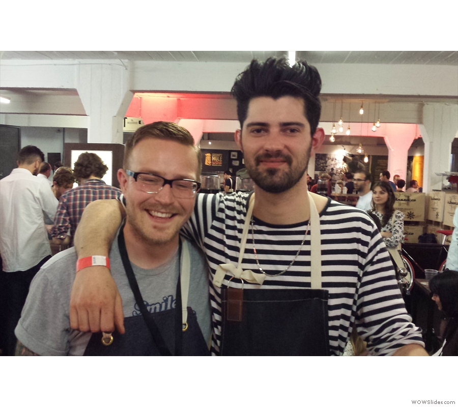 That said, without lovely people, coffee is nothing. Two of my favourites from last year, Toby from No. 35 Coffee House in Dorchester, and Eddie from Bath's Round Hill Coffee Roastery.