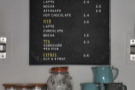 Talking of tea and coffee, here's the menu.