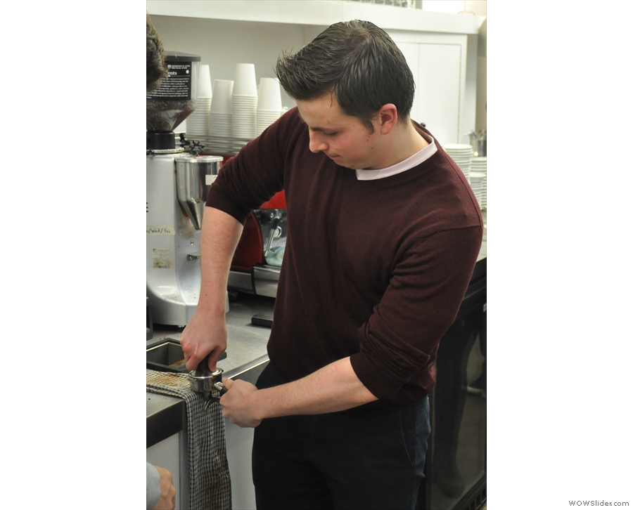 Dan shows us how it's done as he demonstrates the perfect tamping stance.